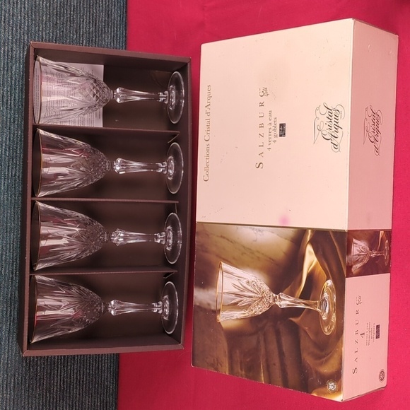 Salzburg Crystal d'Arques Gold Rimmed Goblets Set Of Four - Picture 1 of 9